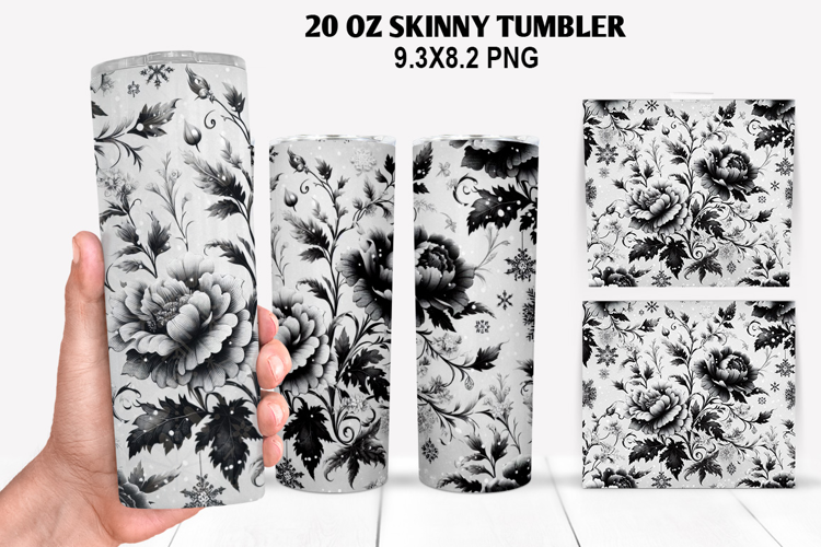 Flowers Skinny Tumbler 20oz Wrap Design, Spring Tumbler Wrap