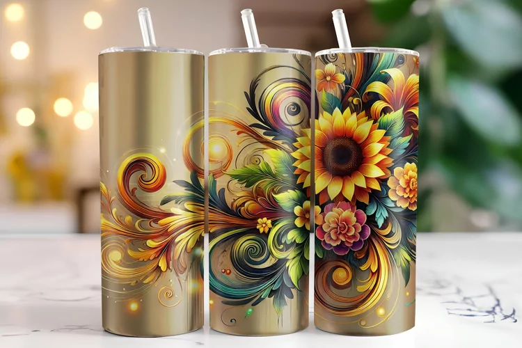 Flowers Tumbler Wrap | Sublimation | Tumblers