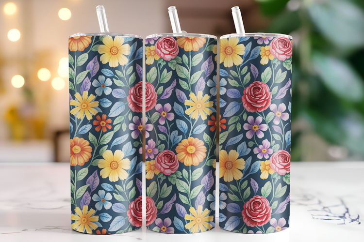 Flower Tumbler Wrap | Sublimation | Tumblers