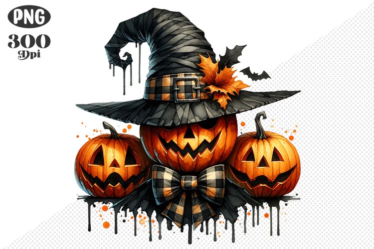 Halloween Pumpkins Sublimation - Clipart PNG Design