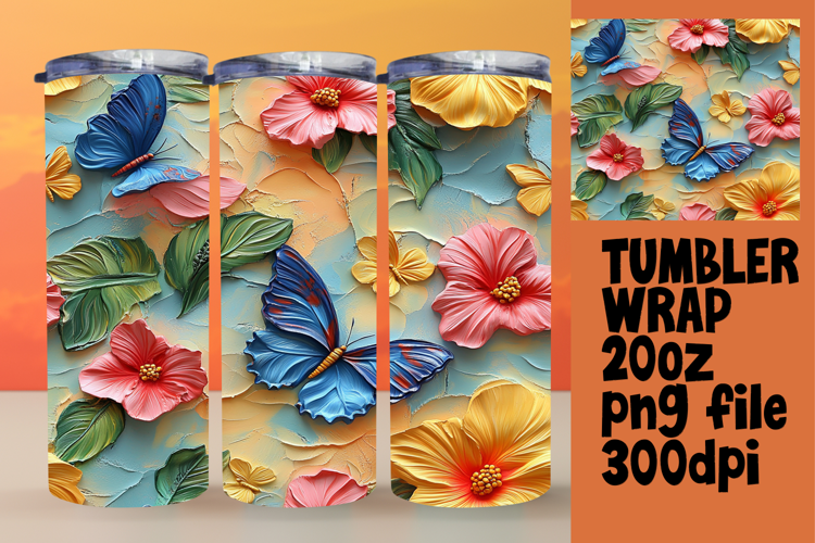 Custom 20oz Sublimation File , 3D Flower