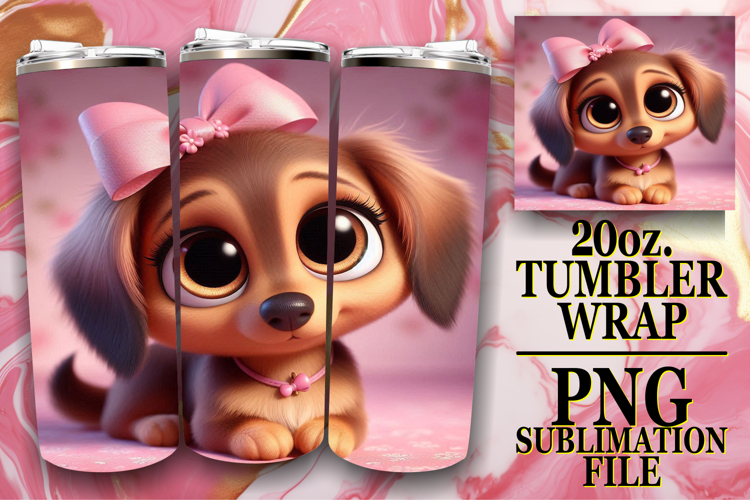 SERENE MOMENTS 20oz TUMBLER WRAP, 3D Dog