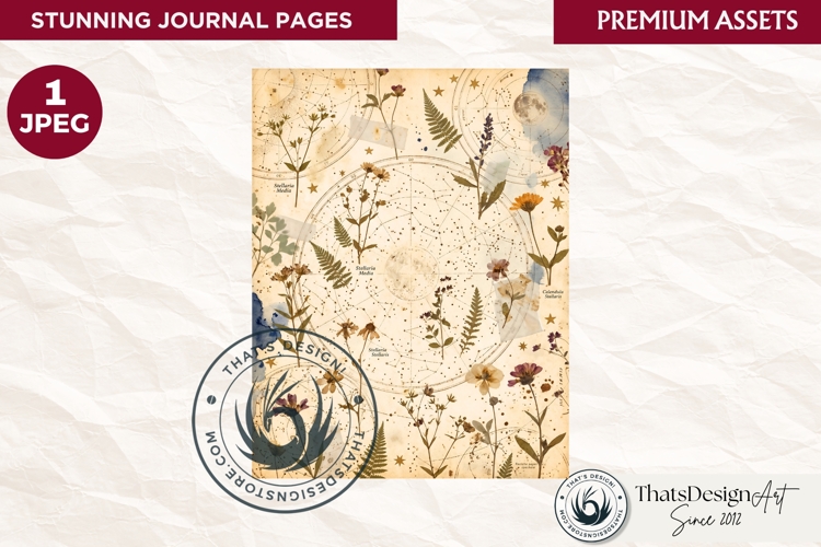 Botanical Herbarium Junk Journal digital paper textured