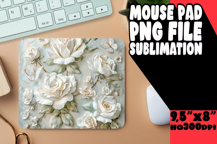 Whimsical 3D Petals Pattern Mouse Pad