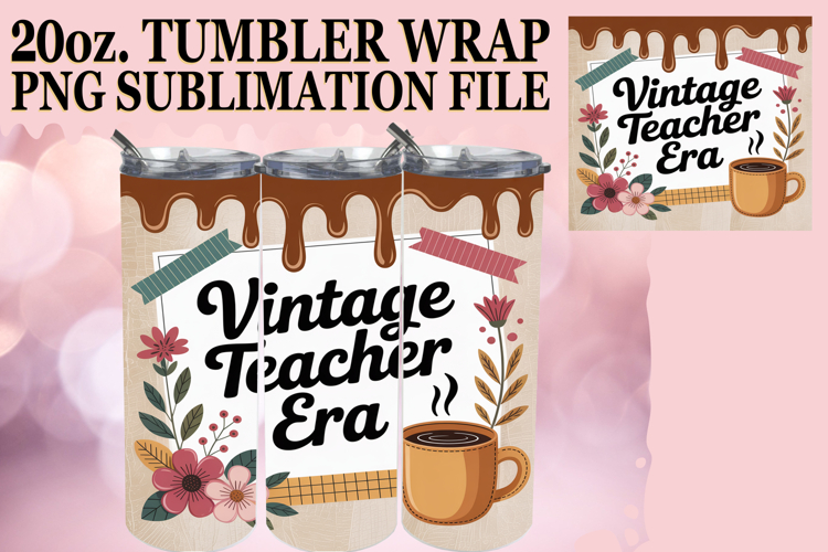 Sweet adventures 20oz tumbler wrap, Teacher