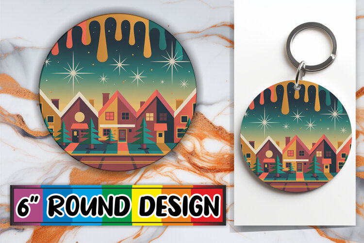 Luminous Circle Ornaments Sublimation, Winter example image 1