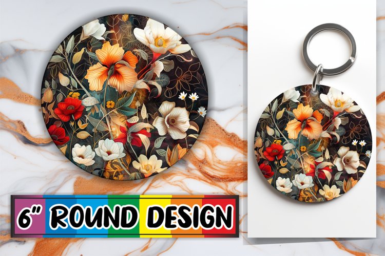 Stylish Petal Round Ornament Sublimation example image 1