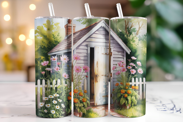 Cottage Tumbler Wrap | Sublimation | Tumblers