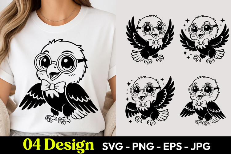 Cute Nerd Owl SVG PNG