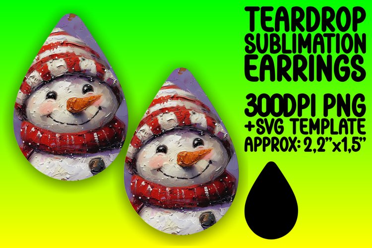 Creative Teardrop Design for Earrings , Snowman