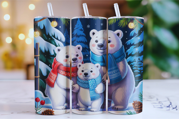 Christmas Bear Tumbler Wrap | Christmas Wrap