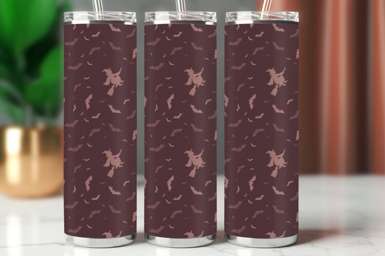 Halloween Tumbler Wrap Seamless Pattern example image 1
