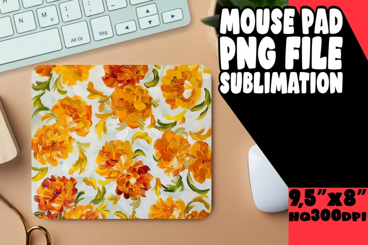 Fresh Spring Blossom Pattern Mouse Pad