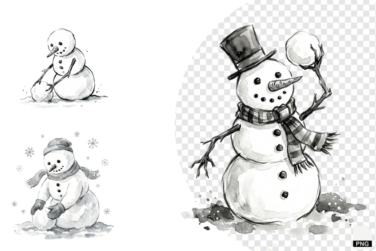 Snowman Party Clipart