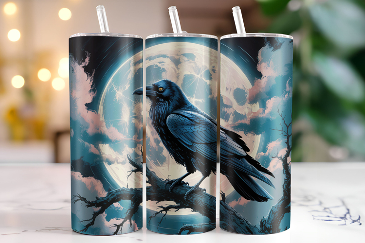 Halloween Crow Tumbler Wrap | Sublimation | Tumblers