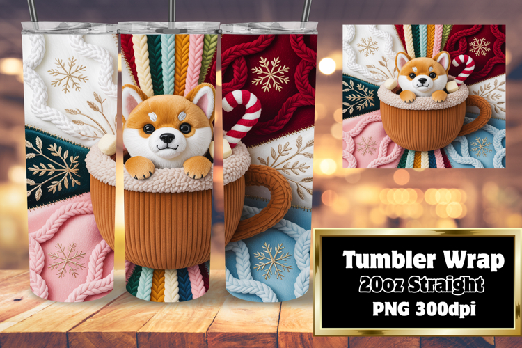 20oz Sublimation Template for Creatives , Holiday Pets