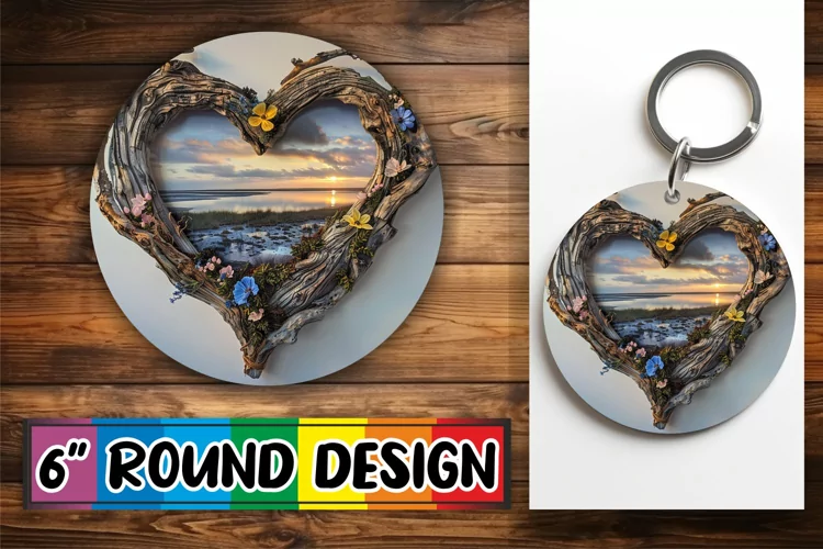 Summer Serenity Sublimation 3D Heart Frame