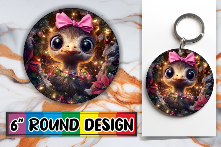 Stylish Round Design for Sublimation , Holiday Animals
