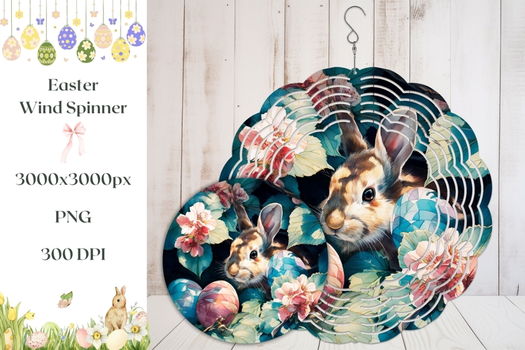 Colorful Flowers Wind Spinner, Easter Eggs Wind Spinner PNG