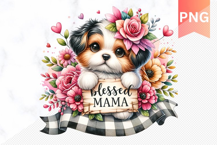 Blessed mama Sublimation - Mothers Day Clipart PNG