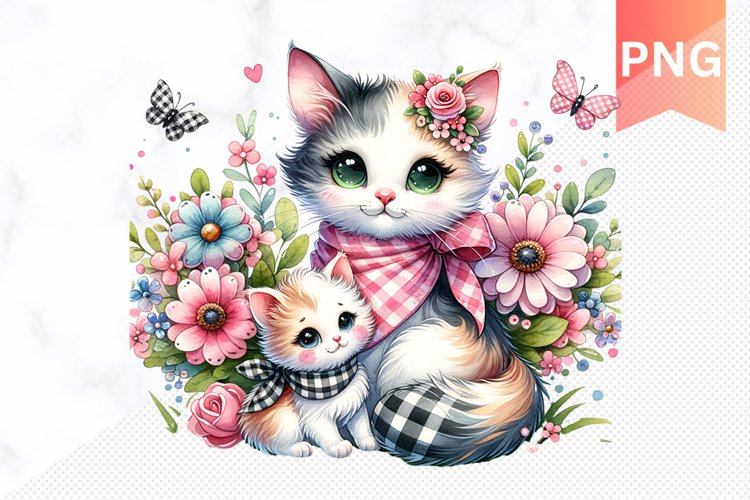 Cat Sublimation - Mothers Day Cat Clipart