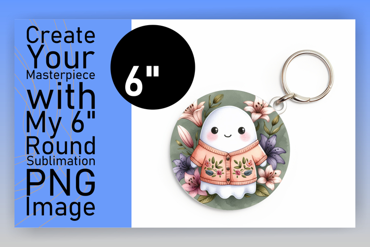 Whimsical Round Design Car Coaster Template , Cute Ghost