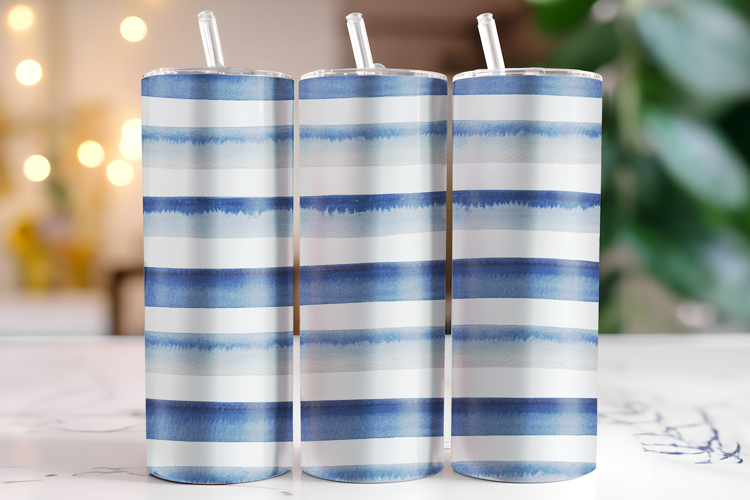 Blue stripes Tumbler Wrap | Sublimation | Tumblers