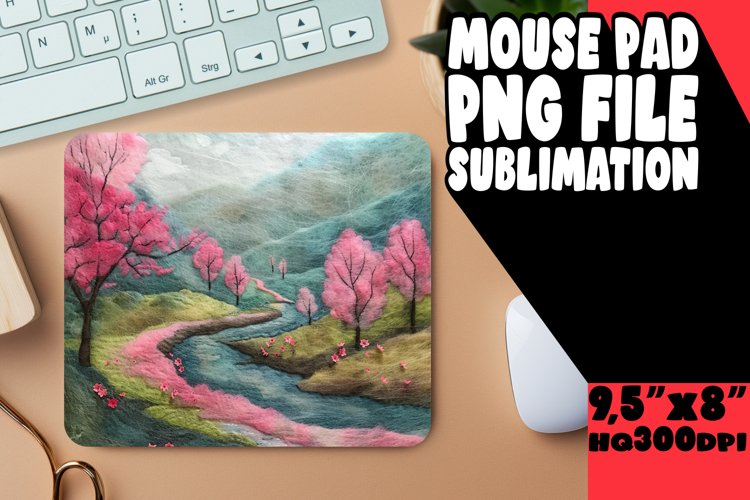 Delightful 3D Summer Landscape Mouse Pad example image 1