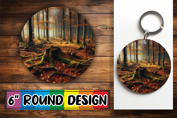 Cozy Circle Car Coaster Sublimation, Autumn