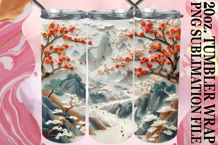 3D Spring Beauty Tumbler Wrap - 20oz