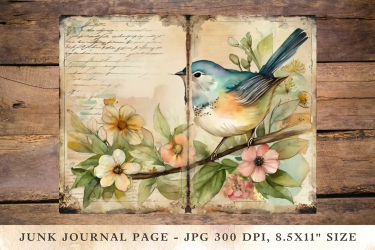 Printable Junk Journal Pages bird 1