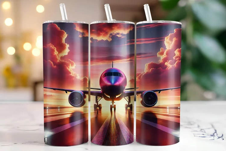 Aeroplane Tumbler Wrap | Sublimation | Tumblers