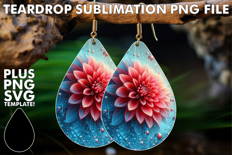 LUMINOUS TEARDROP EARRINGS Design, 3D Flower