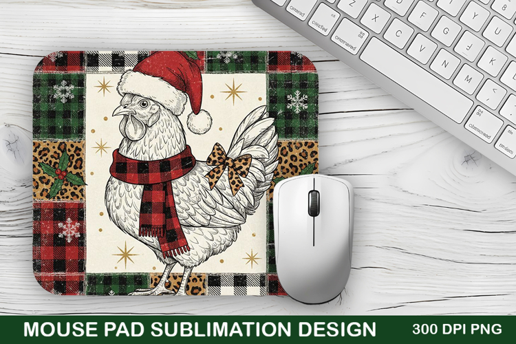 Christmas Chicken Mouse Pad Sublimation - Christmas Design