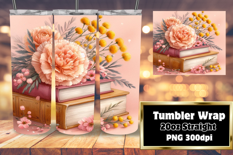 VIBRANT 20oz Gift Tumbler Design , Books