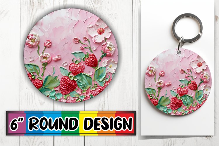3D Bloom Round Keychain Design Art example image 1