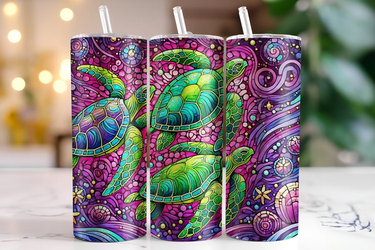 Turtle Tumbler Wrap | Sublimation | Tumblers example image 1