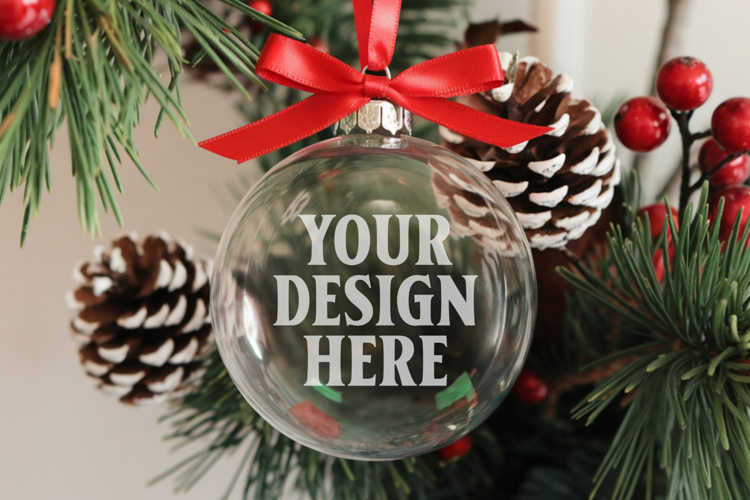 Acrylic Christmas Ornament Mockup , christmas ornament mocku