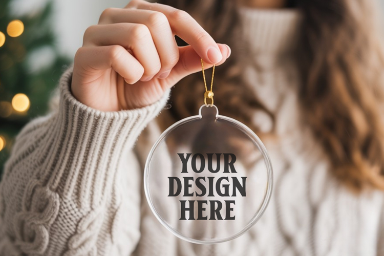 Acrylic Christmas Ornament Mockups , acrylic blank mockup