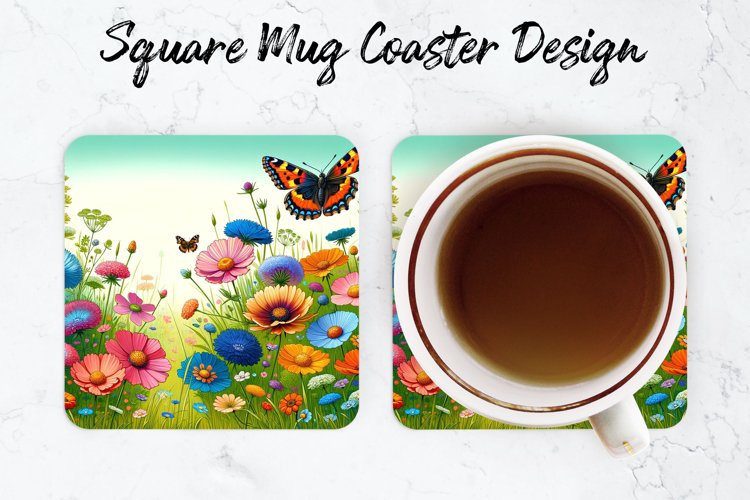 Flowers Mug coaster | Coaster | Sublimation Design