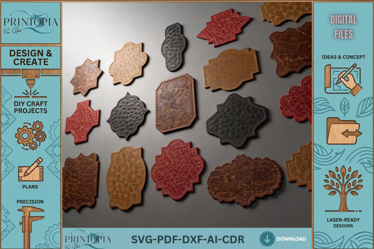 Leather Label Templates Custom Branding Kit Laser Cut Files