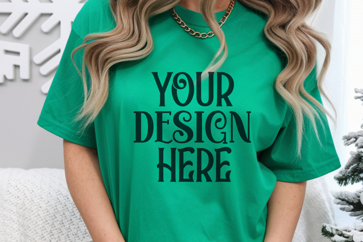 Island Green Comfort Colors 1717 Christmas Mockup, CC 1717