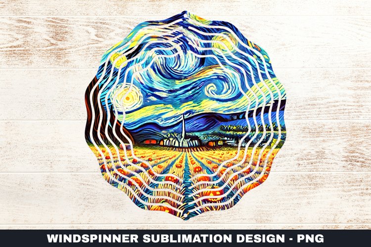 Halloween Pumpkins Wind Spinner Sublimation Design