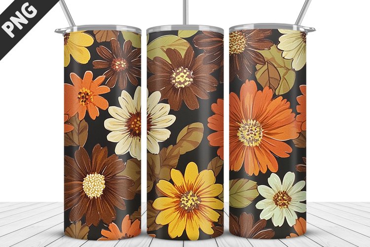 3D Prettiest Flowers Tumbler Wrap | Sublimation Design