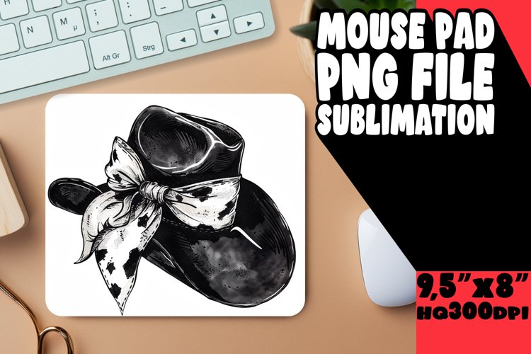 Playful Flowered Mousepad Sublimation PNG example image 1