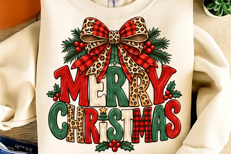 Preppy Merry Coquette Christmas PNG, Merry Christmas PNG