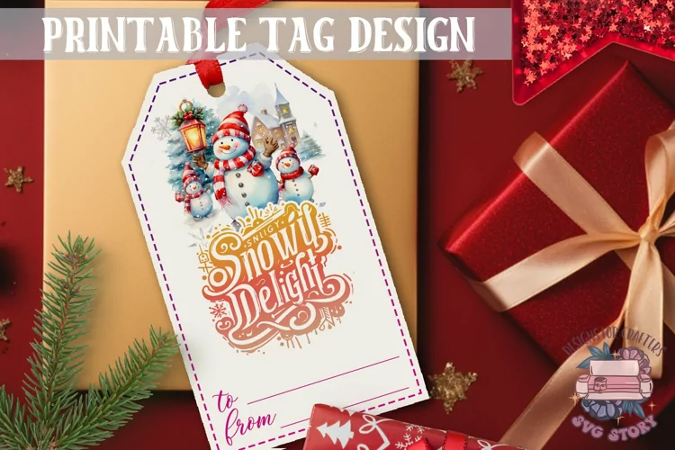Watercolor Christmas Gift Tag Christmas Ornaments PNG