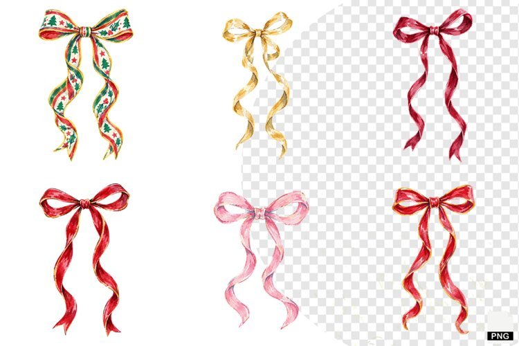 Christmas Bows PNG example image 1