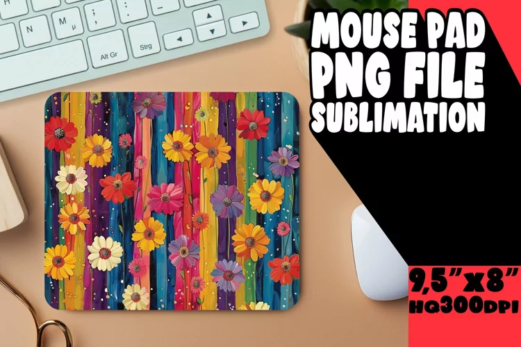 Stylish Petal Striped Mouse Mat - Sleek Look