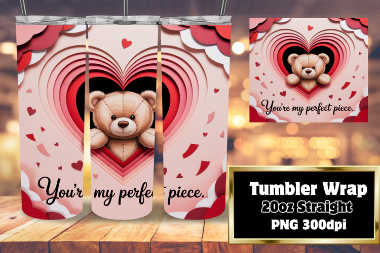 VIBRANT 20oz Tumbler Wrap for Sublimation , Valentines Day